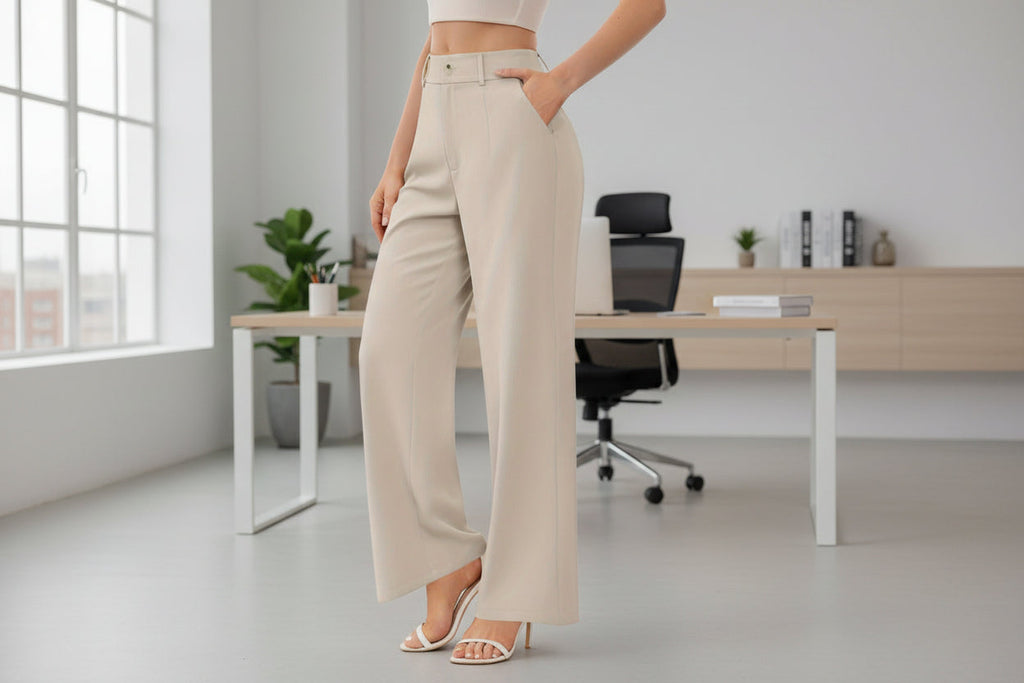 Women’s Elegant Suit Pants with Pockets – Office Trousers