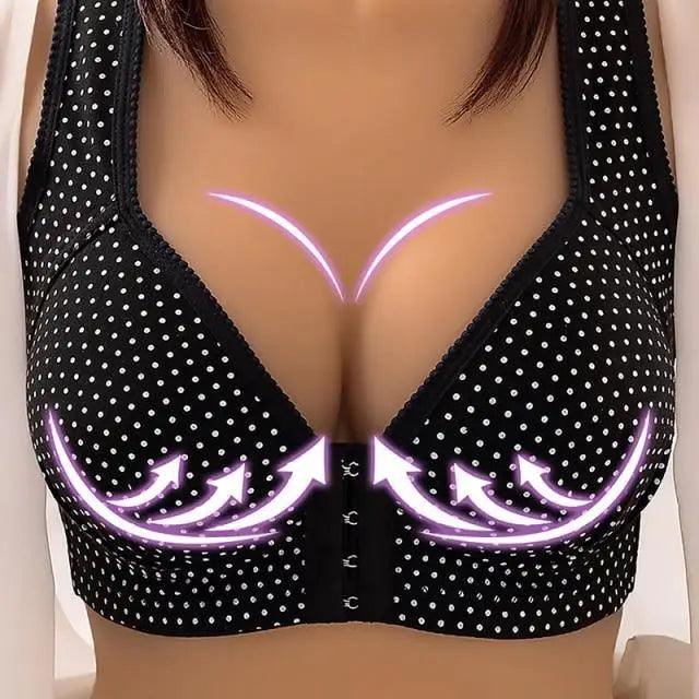 Sujetador cómodo sin costuras para mujer, a la moda, con realce, sin aros, lencería, bralette de copa completa, ropa interior de algodón, sujetador con cierre frontal.