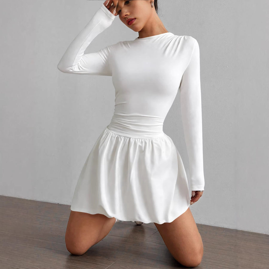 Women's Solid Color Stretch Casual Dress