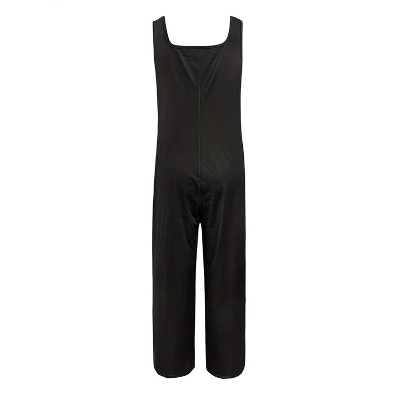 Women’s Square-Neck Floral Sleeveless Jumpsuit