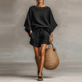 Women’s Solid Color T-Shirt and Shorts Set
