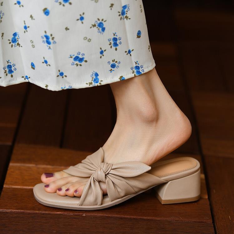 Women's Flat Strap Sandals – Indoor Outdoor Leather Patchwork