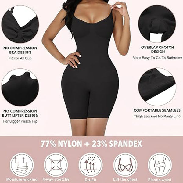 Everyday Cami Shaper Bodysuit – Tummy Control Booty Lift Open-Crotch Shapewear for Women