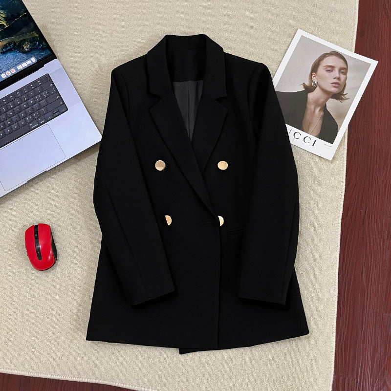 Women's Straight-Cut Blazer – Slim Fit Long Sleeve Suit Jacket
