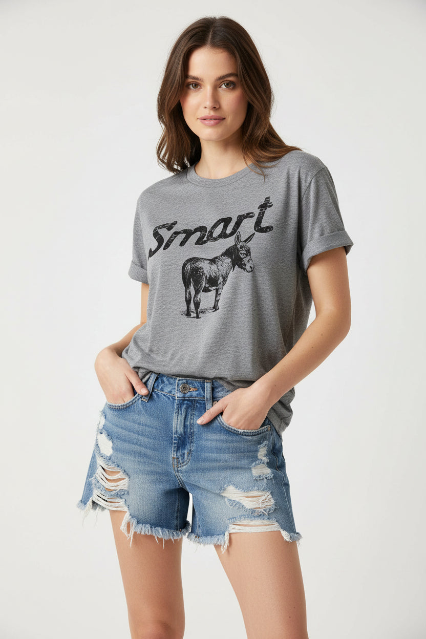 Women's Round Neck Short Sleeve T-Shirt - Casual Summer Top