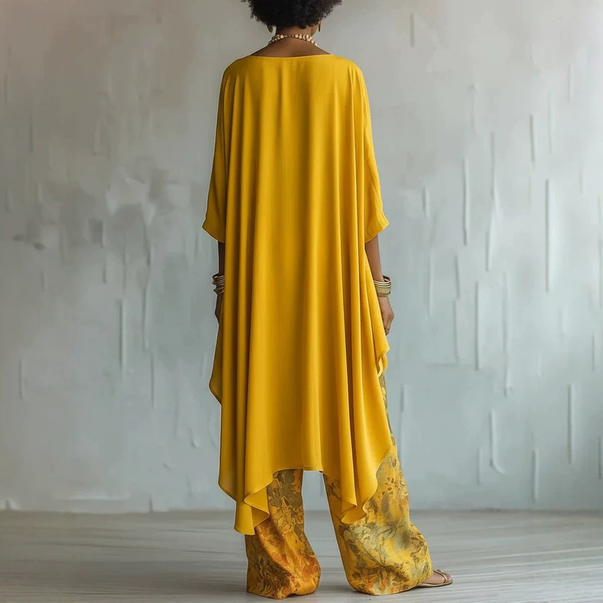 Solid Color Sleeveless Top & Wide-Leg Pants Two-Piece Set