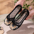 Women's Butterfly Embroidered Mesh Flats – Bow Tie Breathable Shoes