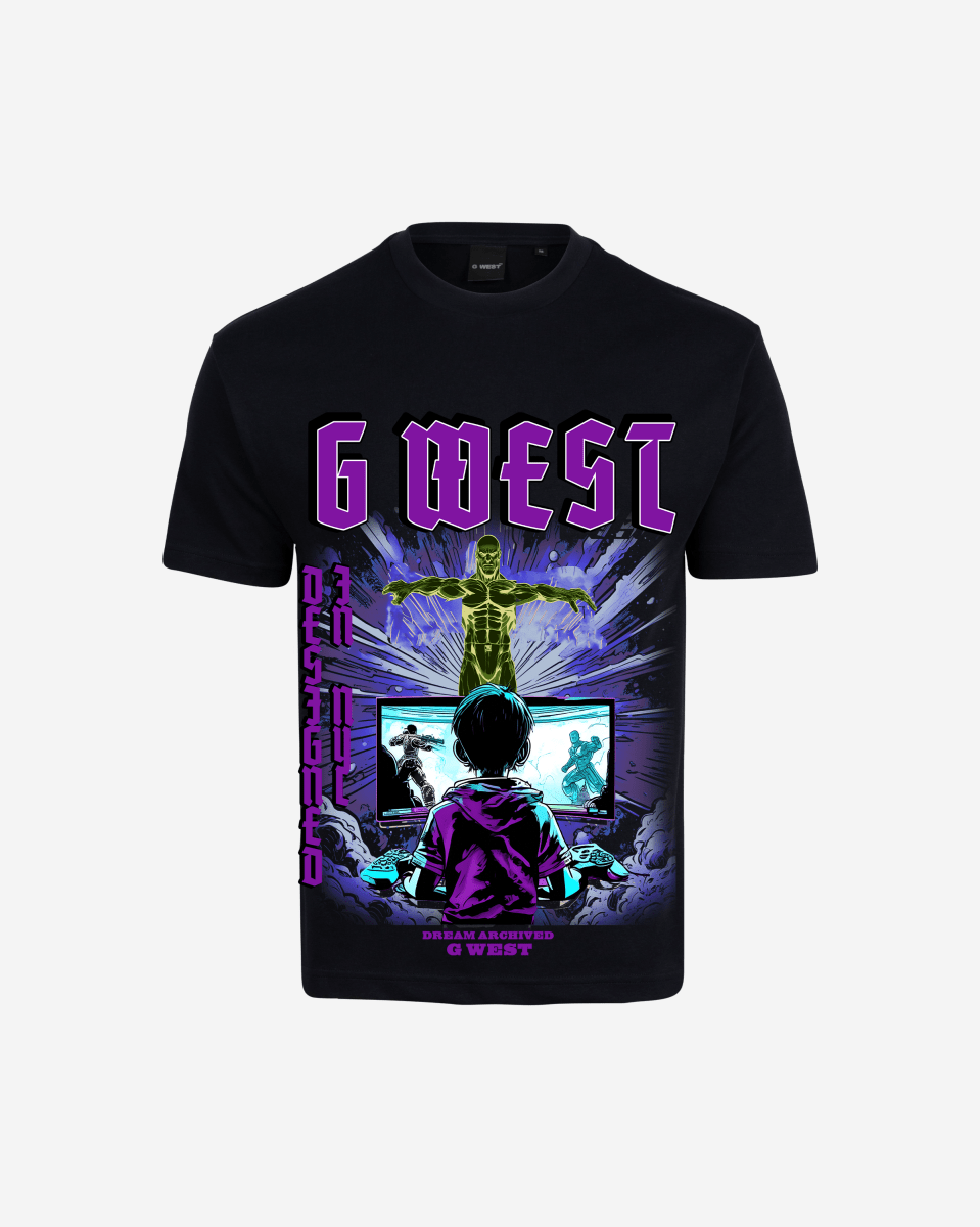 G West Game of G Baby Blue Black Camiseta Oversize Hombre