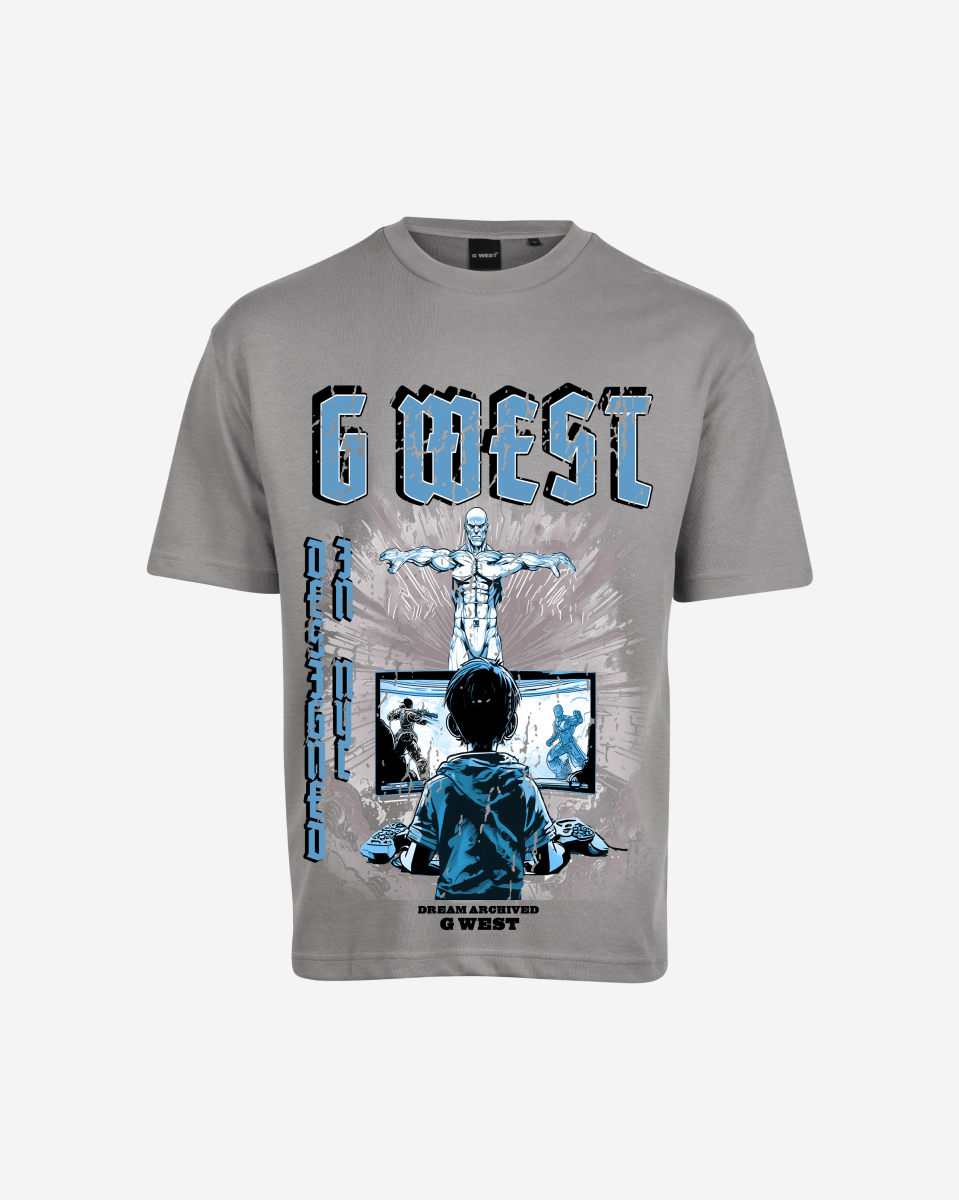 G West Game of G Baby Blue Black Camiseta Oversize Hombre