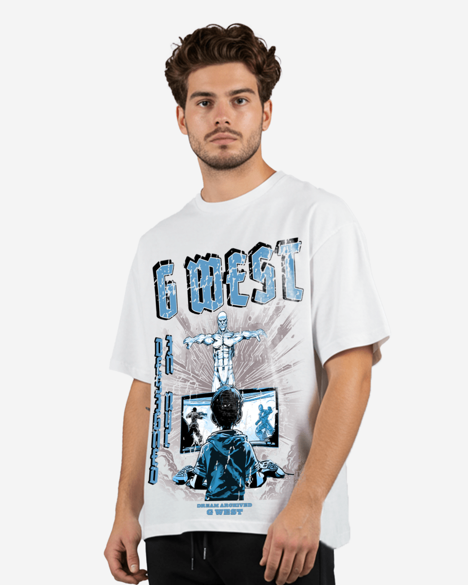G West Game of G Baby Blue Black Camiseta Oversize Hombre