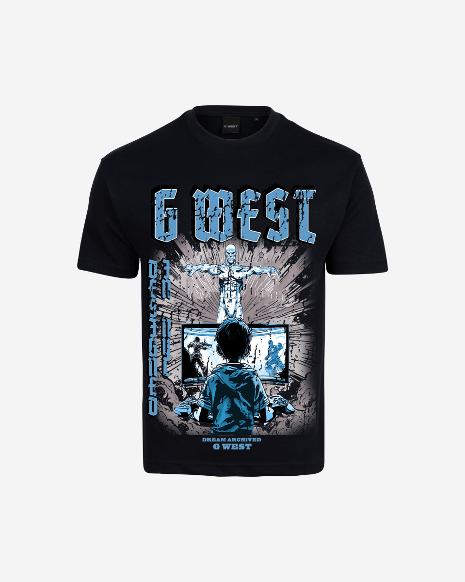 G West Game of G Baby Blue Black Camiseta Oversize Hombre