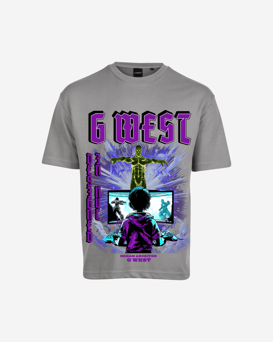 G West Game of G Baby Blue Black Camiseta Oversize Hombre