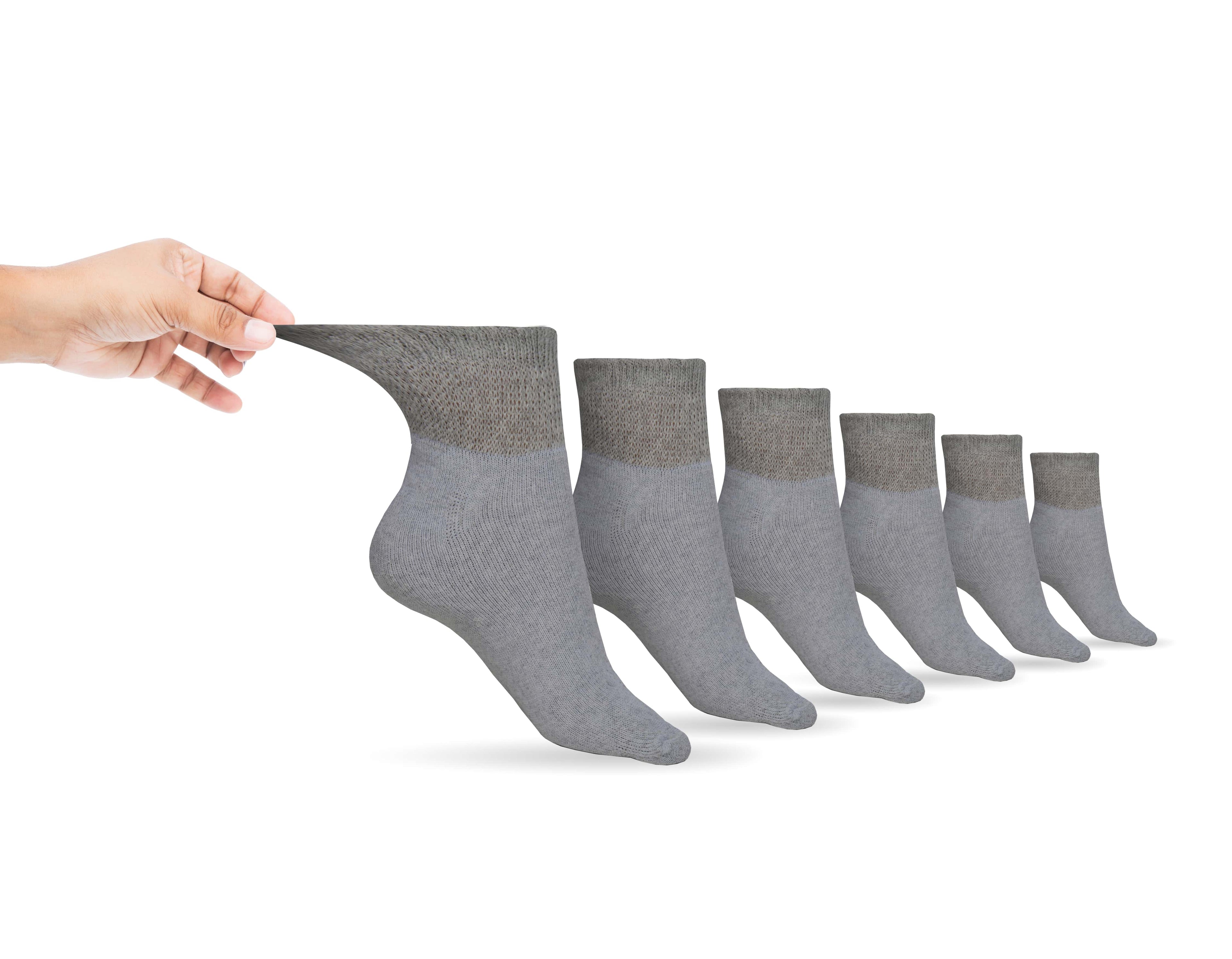 Calcetines tobilleros de algodón para diabéticos de hombre (6 pares)