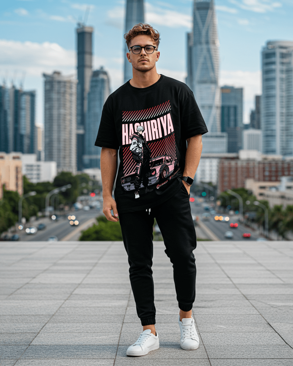 Camiseta de hombre extragrande G West Hashiriya