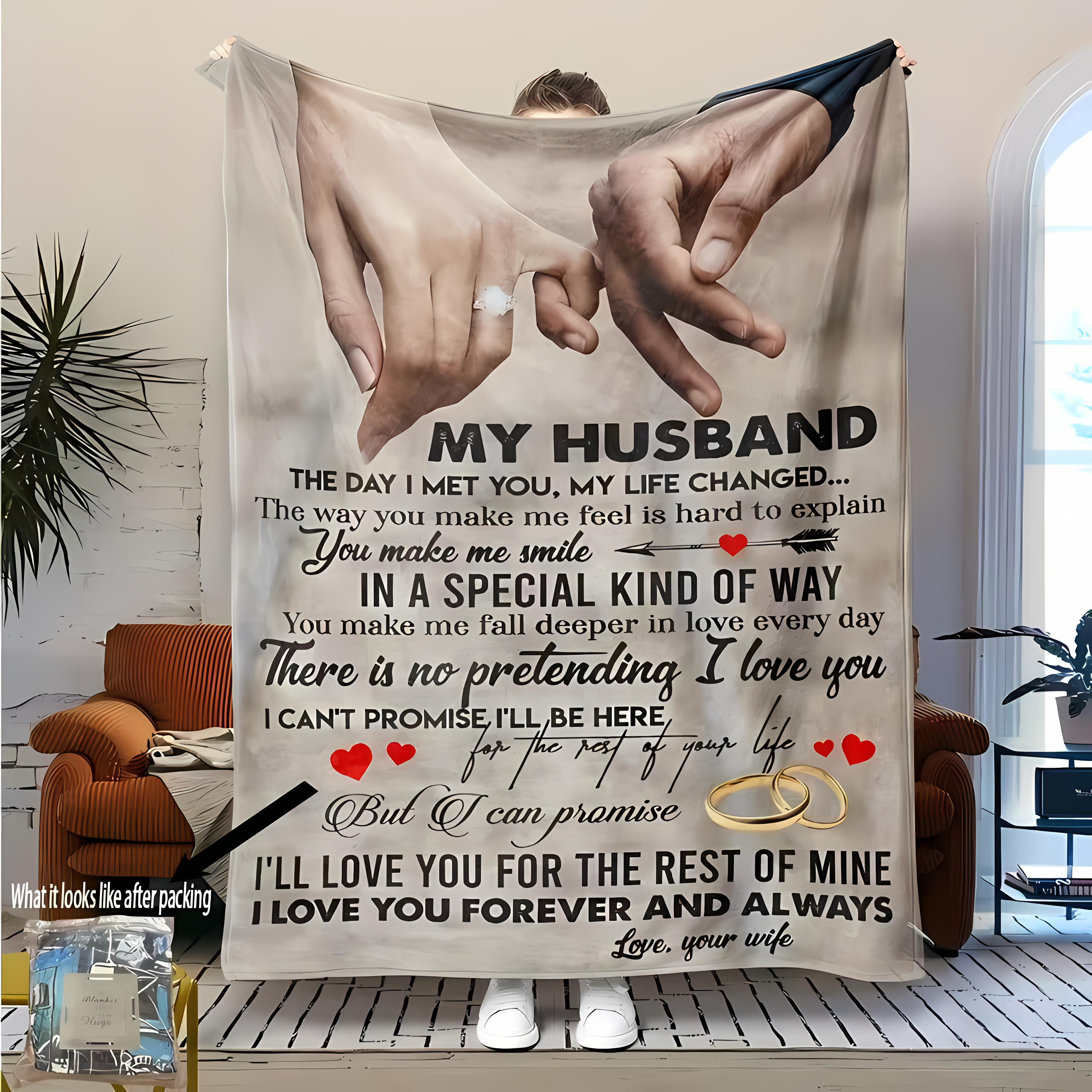 MANTA PARA ESPOSO DE PARTE DE LA ESPOSA – REGALO CÁLIDO Y CONFORTABLE Manta polar de sherpa