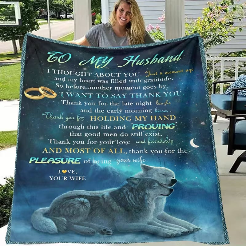MANTA PARA ESPOSO DE PARTE DE LA ESPOSA – REGALO CÁLIDO Y CONFORTABLE Manta polar de sherpa