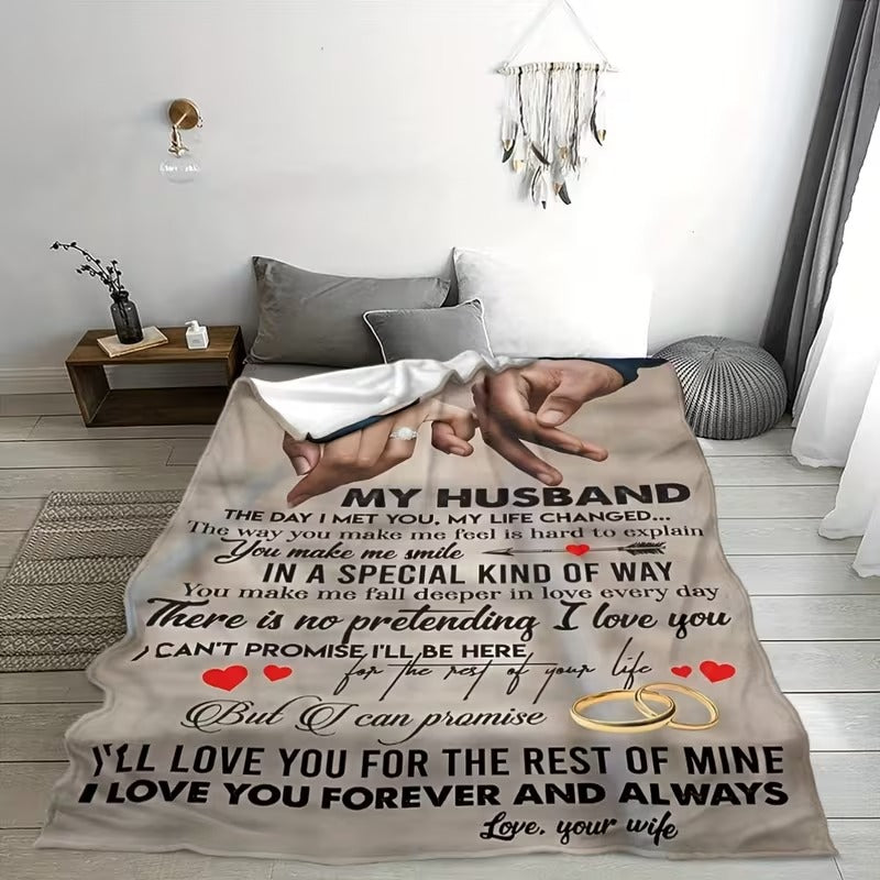MANTA PARA ESPOSO DE PARTE DE LA ESPOSA – REGALO CÁLIDO Y CONFORTABLE Manta polar de sherpa
