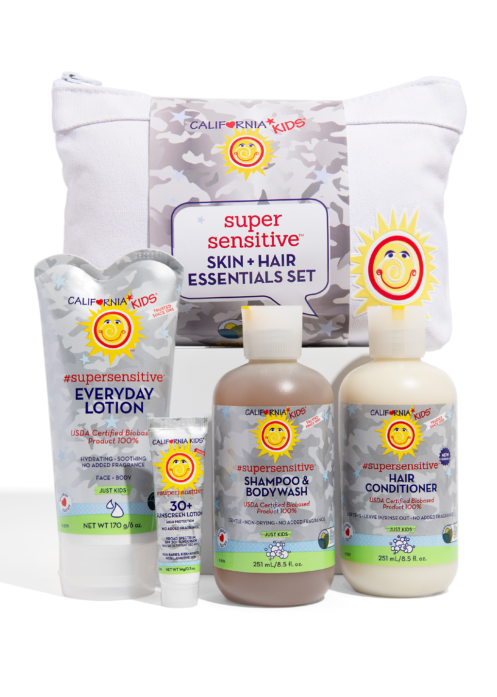 Set Esenciales #supersensitive™ para Niños California Kids®