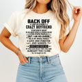 January - Back Off I Have An Extremely Crazy Boyfriend - Gift For Wife From Husband NGHL01 (SKUT-BACKOFF-01)