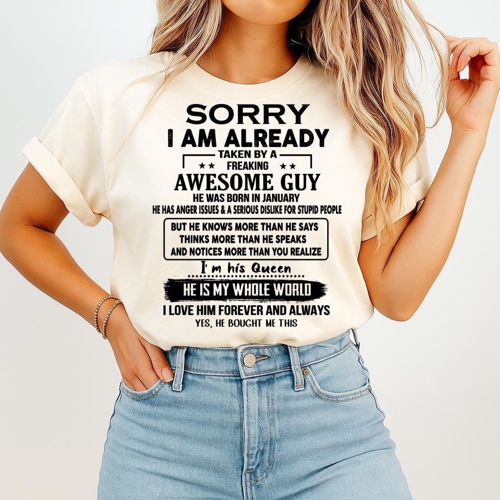January - Awesome Guy - Perfect gift for your girlfriend or wife From Husband - NGHL01  (SKUT08-11-01)
