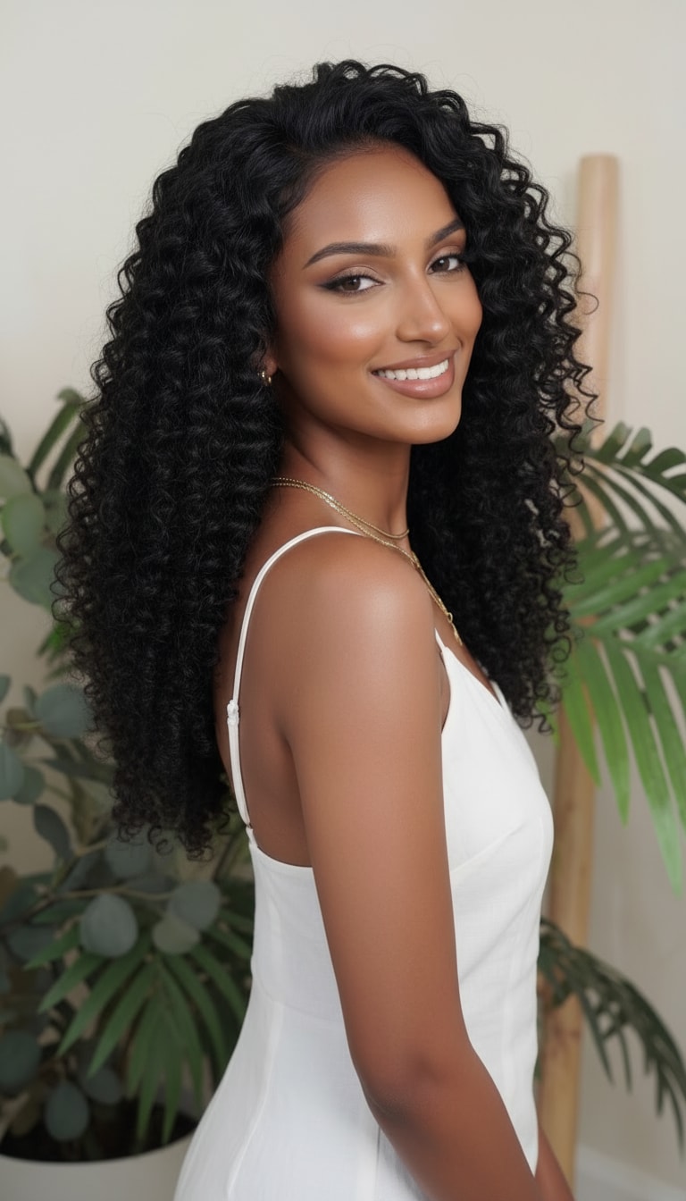 Paquete de cabello rizado italiano tramado