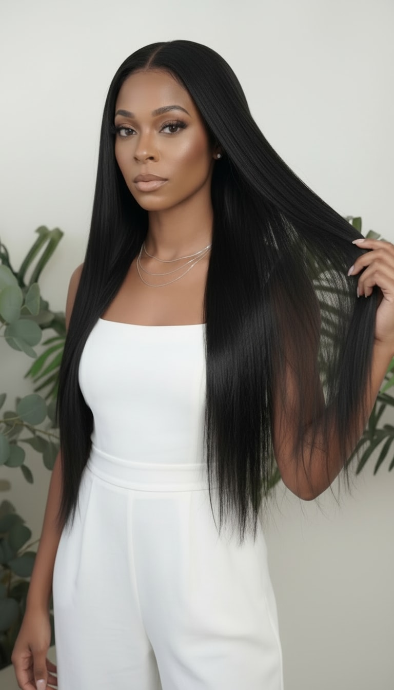 Paquete de cabello liso tejido