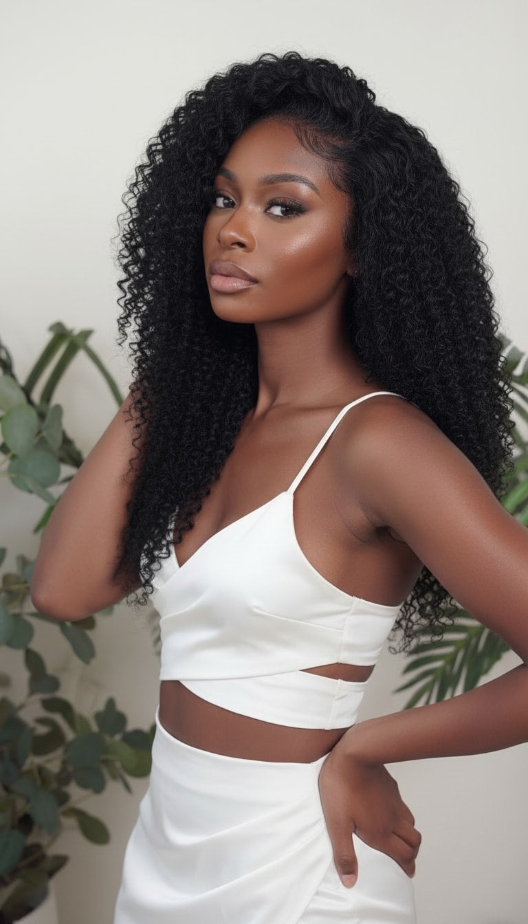 Paquete de cabello rizado tipo Kinky Wefted