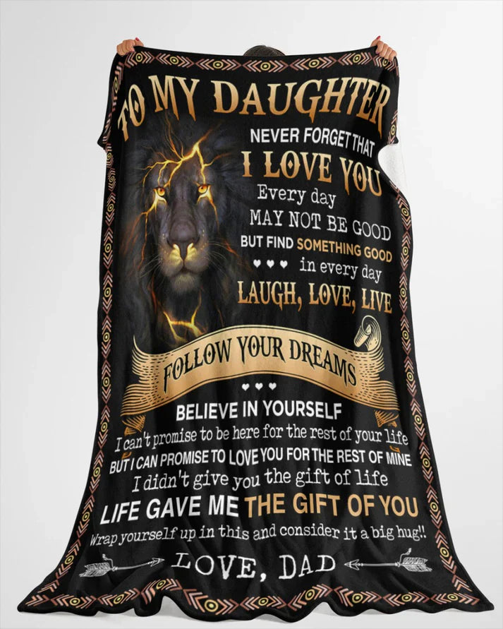 MANTA PARA MI HIJA - REGALO DE PAPÁ - REGALO DE CONFORT Y CALIDEZ (SKUB06-80)