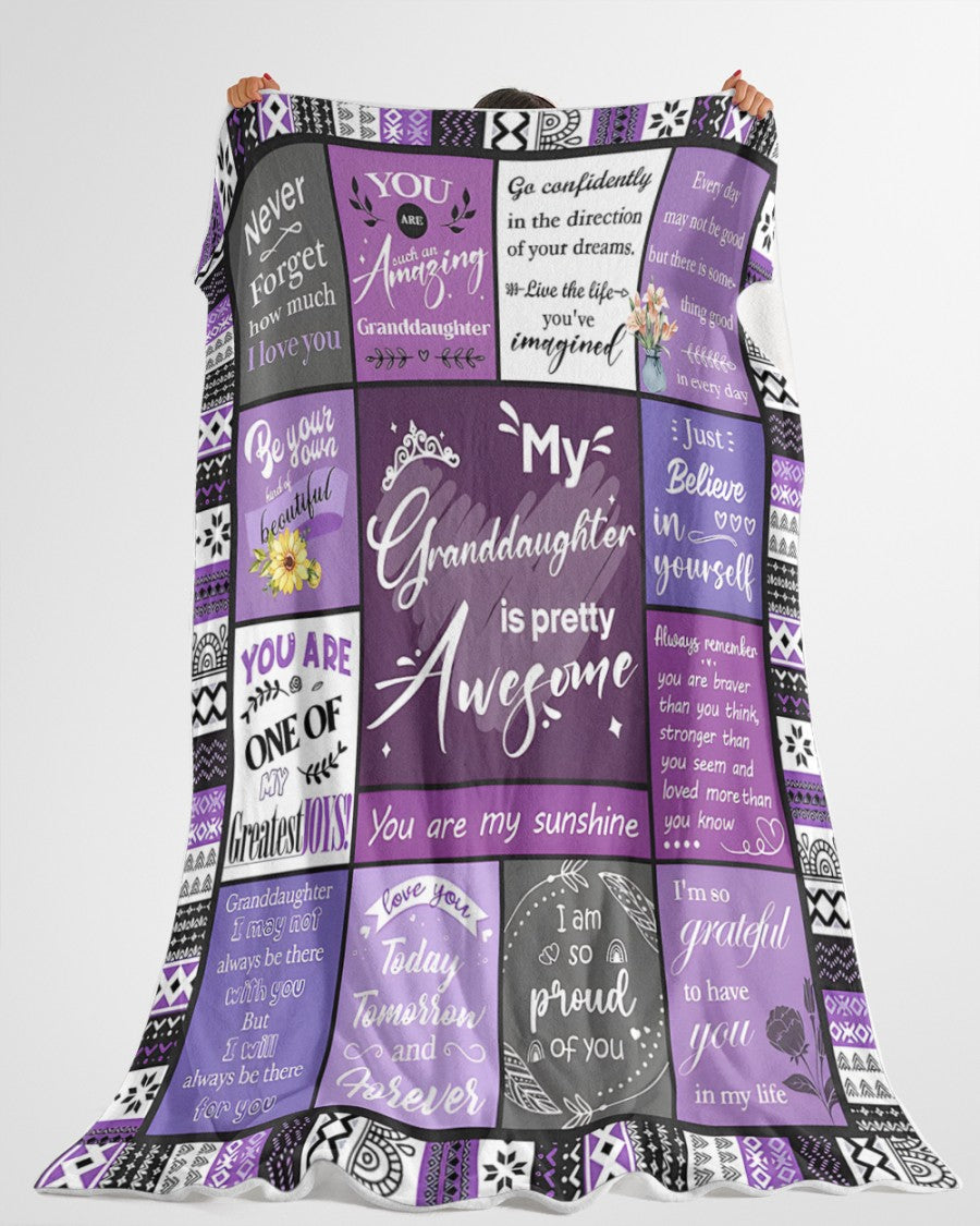 MANTA PARA NIETA – REGALO DE COMODIDAD Y CALIDEZ DE LOS ABUELOS Manta acolchada de felpa sherpa NTTD00 (SKUB11-BLK-03)