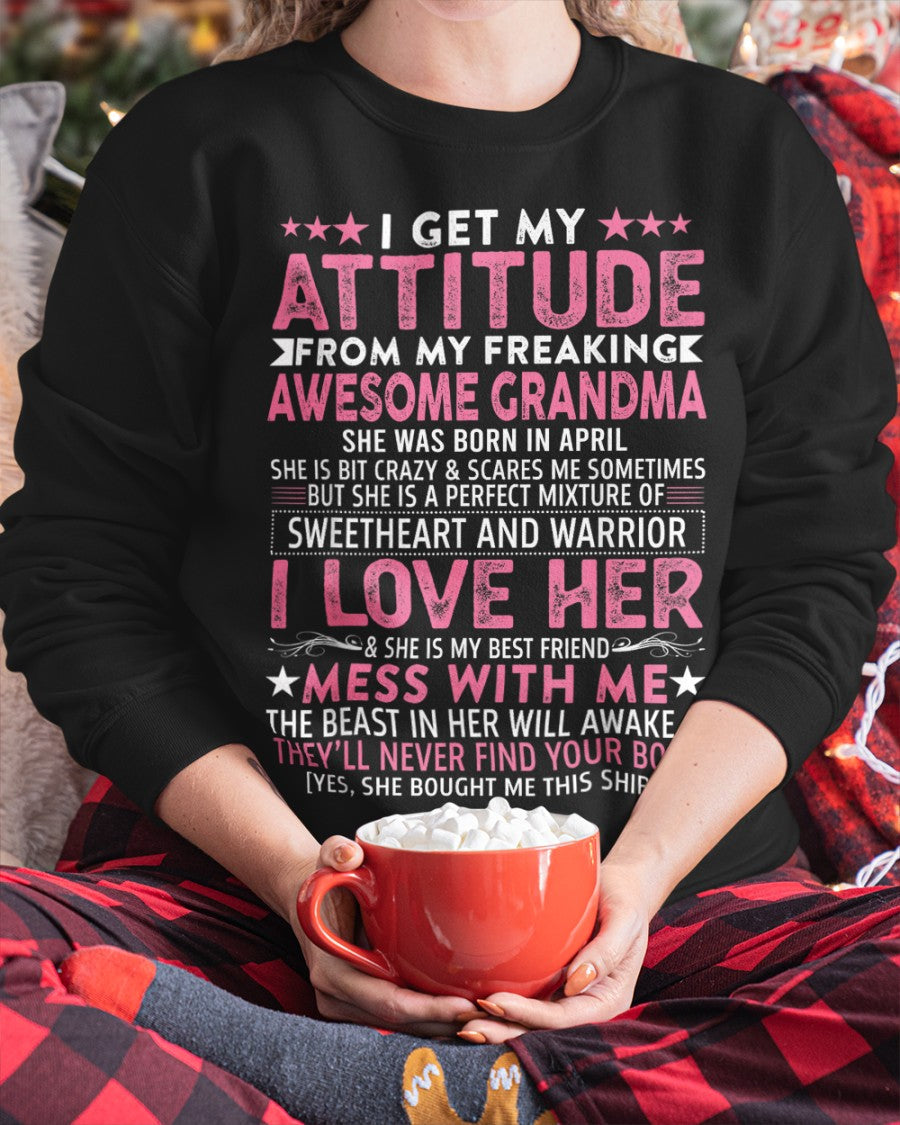 I GET MY ATTITUDE FROM MY GRANDMA APRIL EDITION – FROM GRANDMA TO GRANDDAUGHTER NGHL04 (SKU07-163-04)