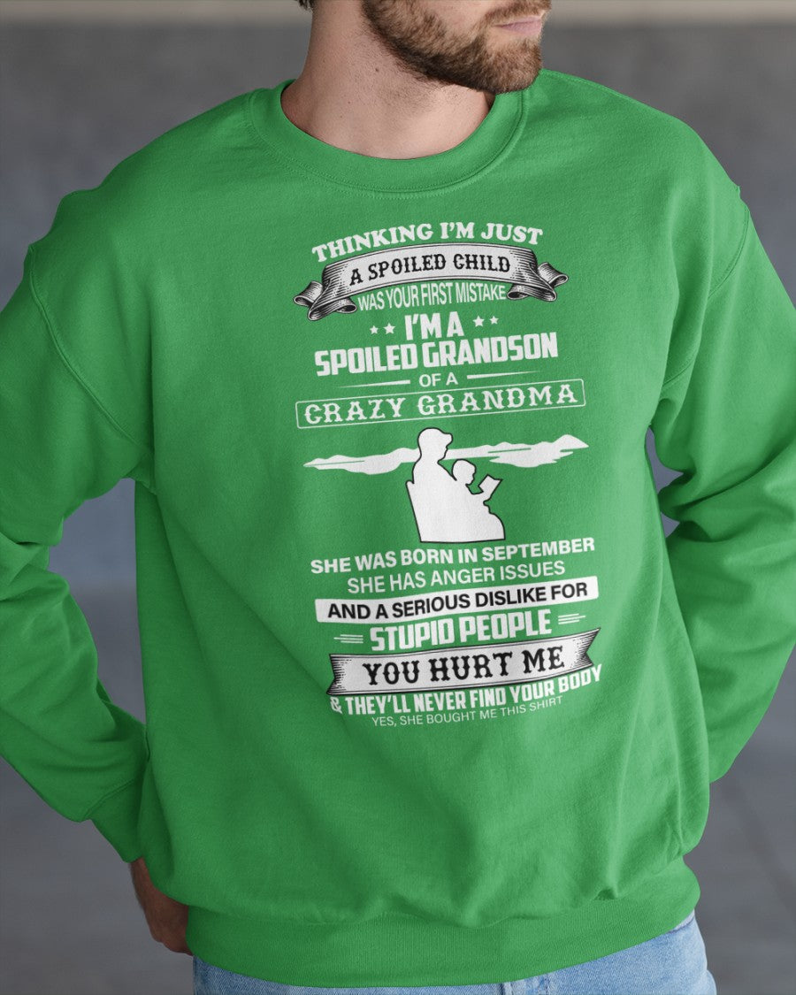Spoiled by Grandma Shirt September Edition – From Grandma to Grandson NGHL09 (SKU-GMS2-09)