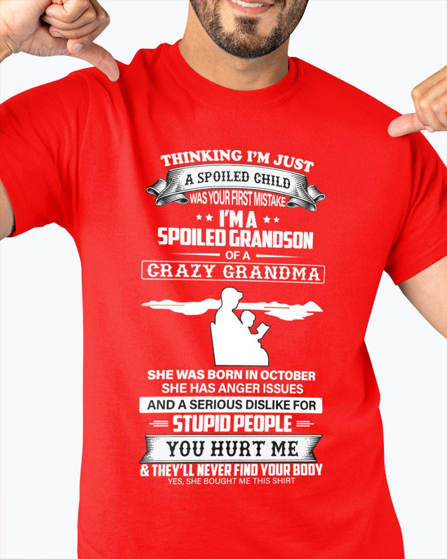 Spoiled by Grandma Shirt October Edition – From Grandma to Grandson NGHL10 (SKU-GMS2-10)