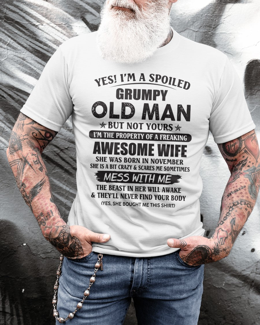 Awesome wife November - Perfect gift for husband from wife - NGHL11 (SKU96-68-11)