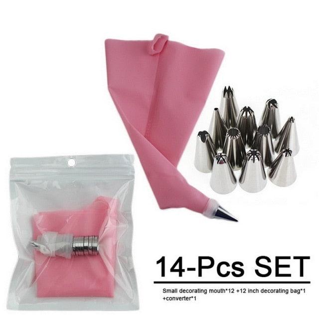 Herramientas de silicona para decoración de tartas, accesorios de cocina para hornear, manga pastelera para hornear, manga pastelera y boquillas, suministros para decoración de tartas, herramienta para decorar tartas