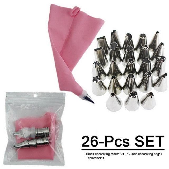 Herramientas de silicona para decoración de tartas, accesorios de cocina para hornear, manga pastelera para hornear, manga pastelera y boquillas, suministros para decoración de tartas, herramienta para decorar tartas