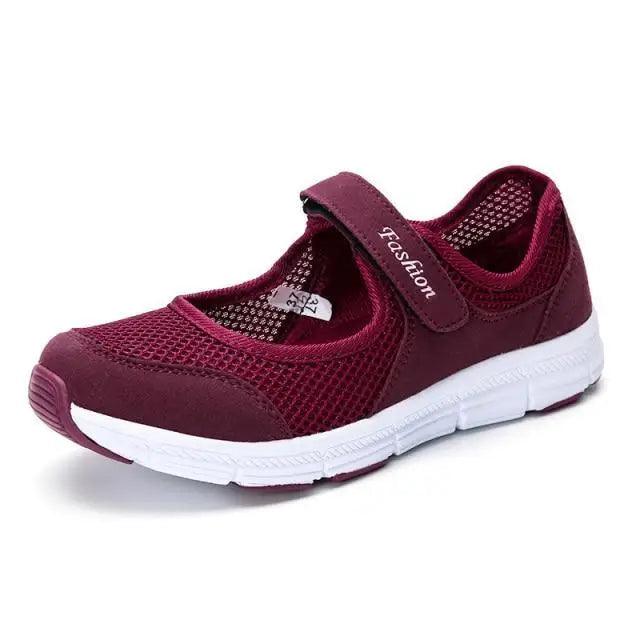 Zapatillas deportivas de mujer transpirables de verano, malla elegante y cómodas a la moda