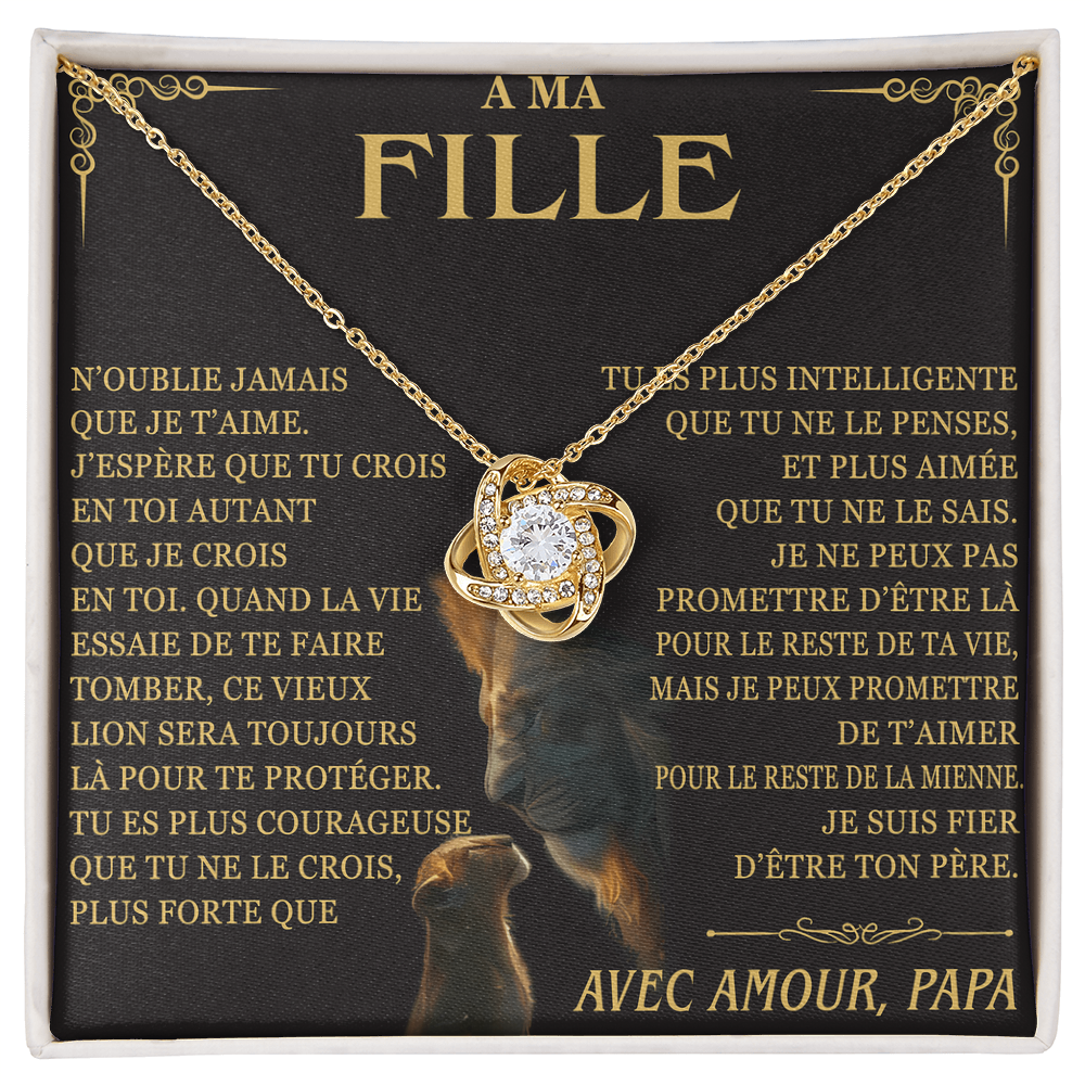 PARA MI HIJA "Nunca olvides que" – Regalo de papá - The Premium Love Knot Necklace (SKUJ12-215)