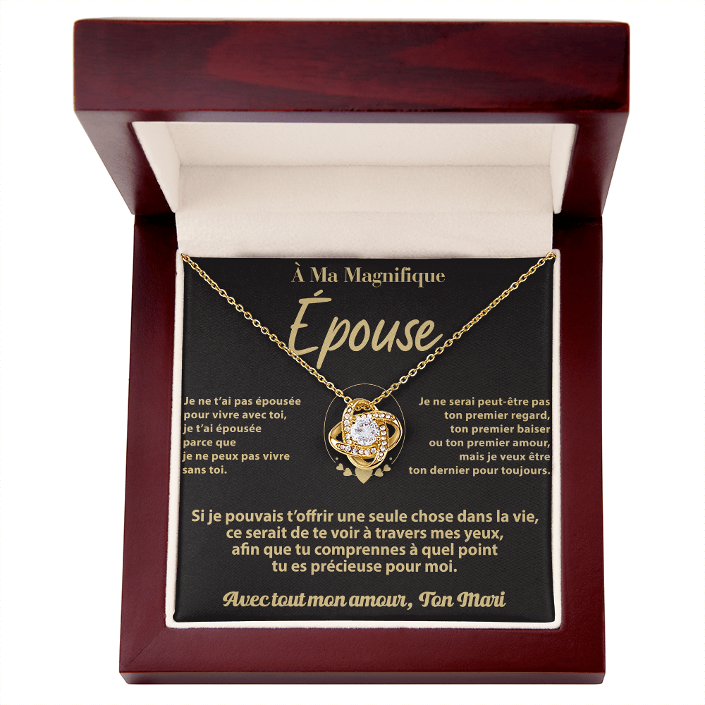 A MI ESPOSA DE PARTE DE SU ESPOSO – COLLAR - Premium Love Knot Necklace (SKUJ12-177)