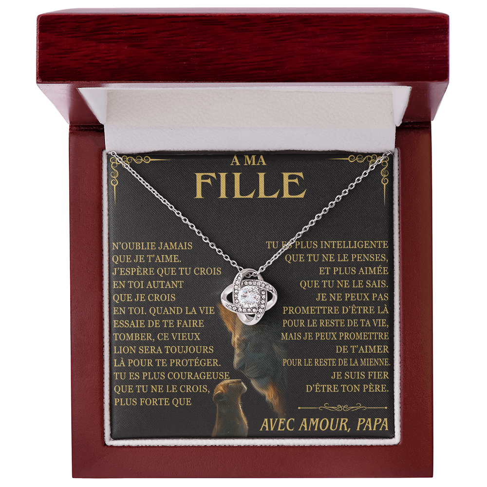 PARA MI HIJA "Nunca olvides que" – Regalo de papá - The Premium Love Knot Necklace (SKUJ12-215)