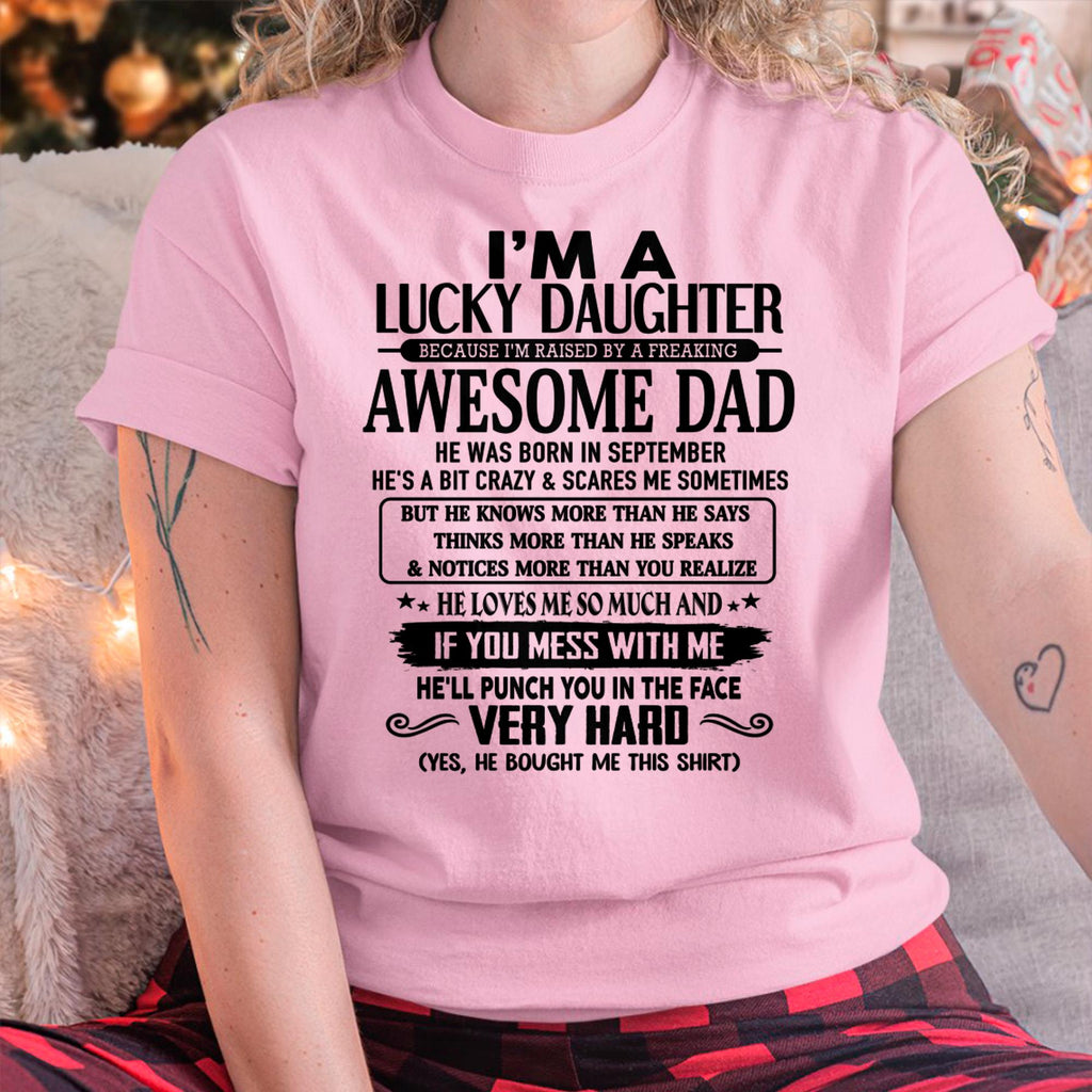 September - I'm Lucky Daughter - Gift for Daughter from Dad - NGHL09 (SKU-TLUCKYDD-09)