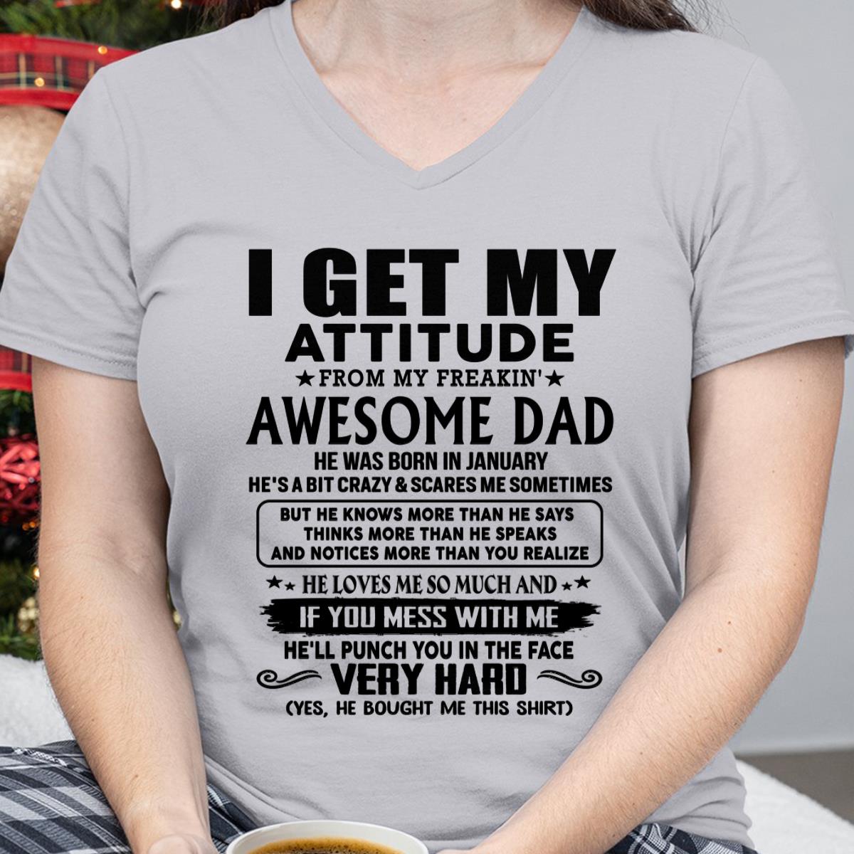 Enero - Gracias papá - OBTENGO MI ACTITUD DE MI INCREÍBLE PADRE - Regalo para hijo e hija de papá - NGHL01 (SKU-TDD-CU-01)